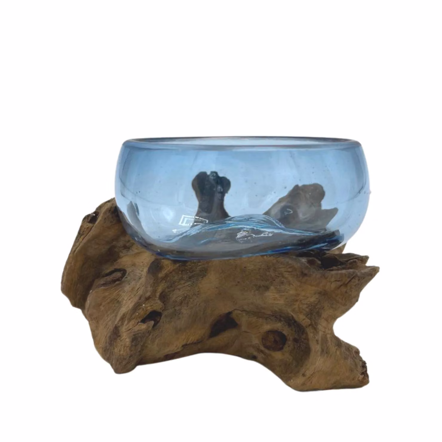KDMD Molton Blue Mini Glass and Wood Round Bowl – 2