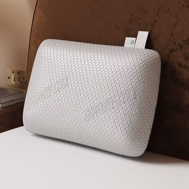 Rest Relax Jumbo Graphite Memory Foam Orthopaedic Pillow in White, Soft and Breathable with Bamboo Cover