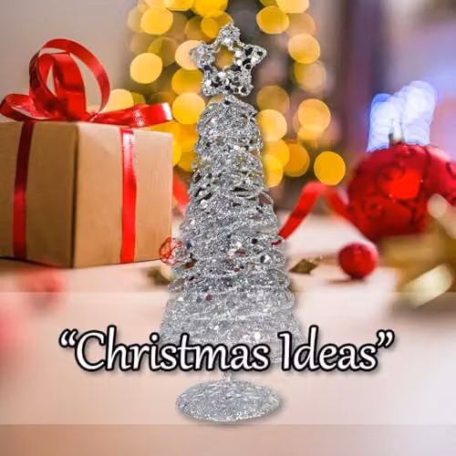 VFM e-Store Silver Glittery Christmas Tree Decoration, H 21 cm x W 8 cm – 4