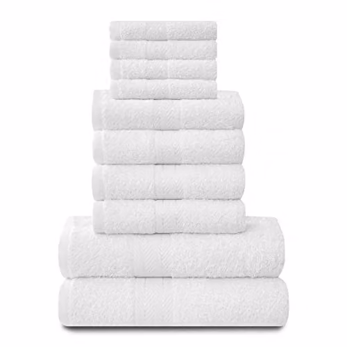 GAVENO CAVAILIA 10 Piece Egyptian Cotton Towel Set in White