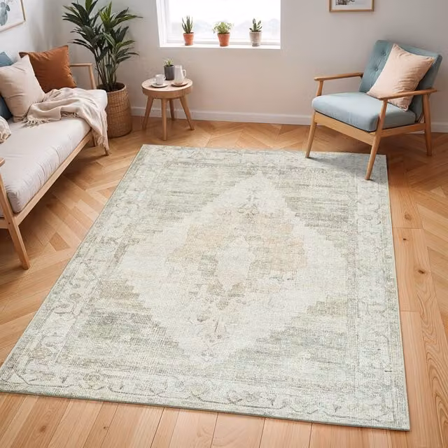 Livabliss Luca Woven Boho Living and Dining Room Rug in Multicolour Blue, Brown and Green, W: 80 cm, L: 220 cm – 1