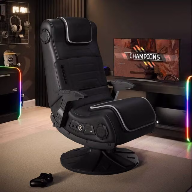 X Rocker Pro 4.1 Bluetooth Audio Console Gaming Chair in Black Synthetic Leather