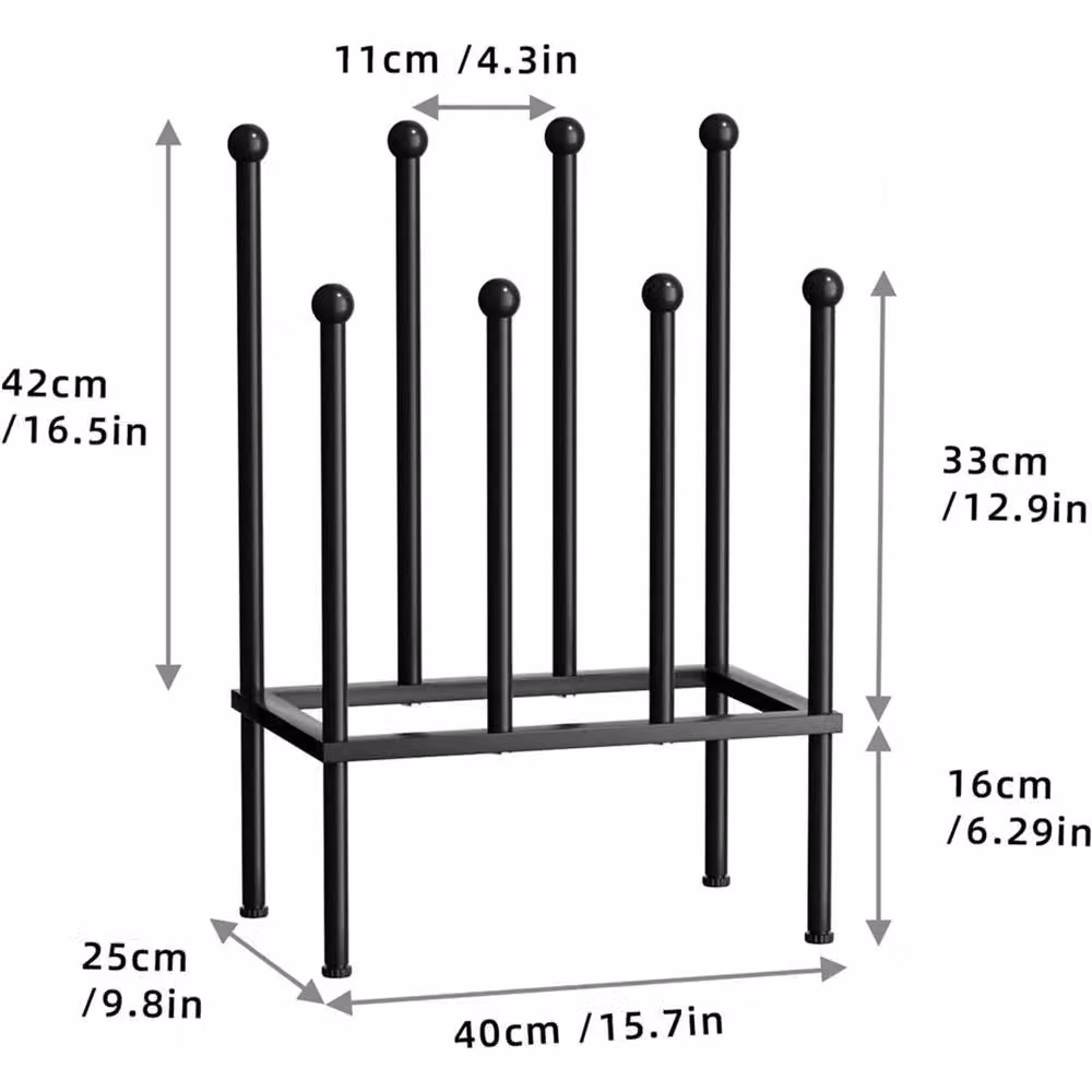 Havendro Metal Welly Boot Stand Rack for 4 Pairs, Black – 2