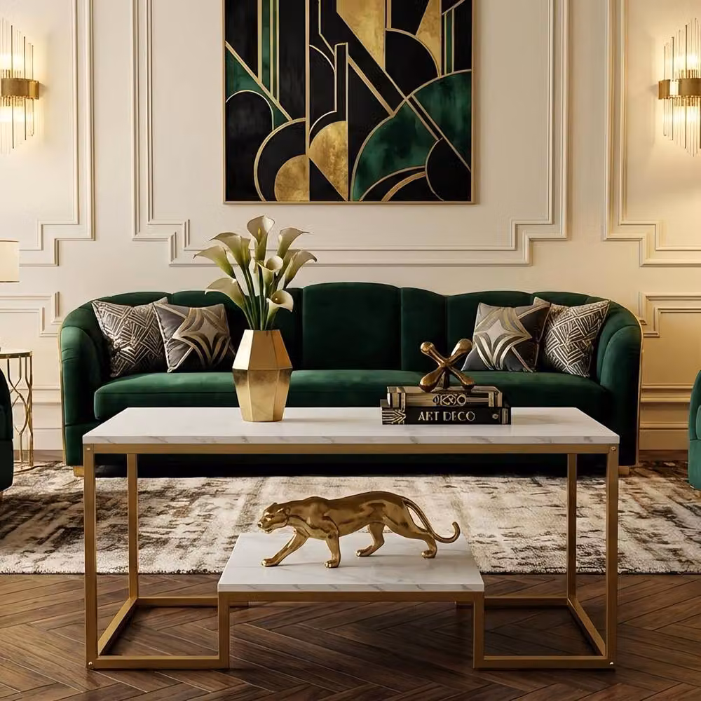 Alivio 2-Tier Industrial Style Rectangular Coffee Table in White – 2