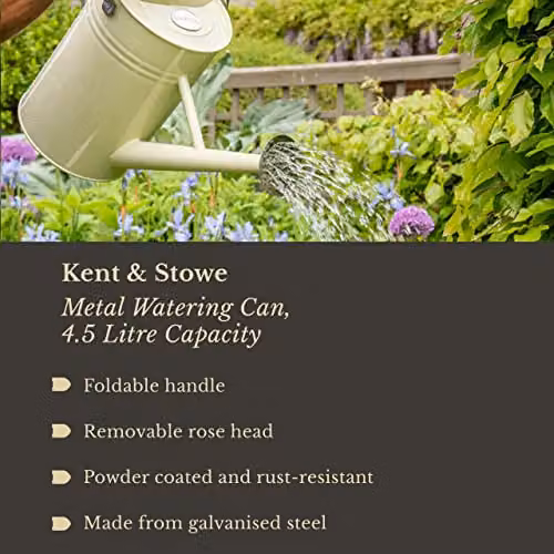Kent & Stowe Vintage Cream Galvanised Steel Watering Can, 4.5 l – 2