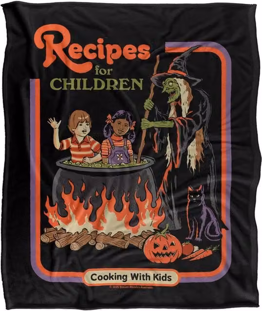 Steven Rhodes Recipes For Children Multicolour Super Soft Fleece Throw Blanket W/D/H: 152 x 127 cm