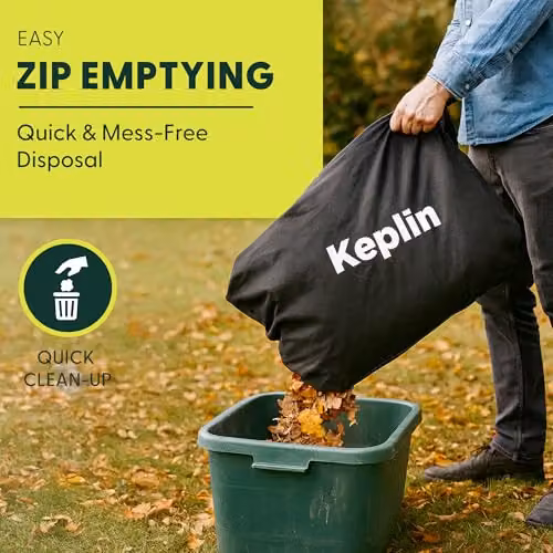 Keplin Leaf Blower Vacuum Collection Bag, 35L, Black Polyester – 5