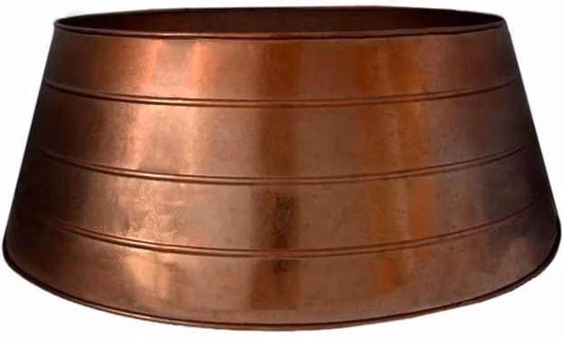 Lemon Pavilion Metal Christmas Tree Skirt in Brown and Bronze, W67 x D67 x H26 cm