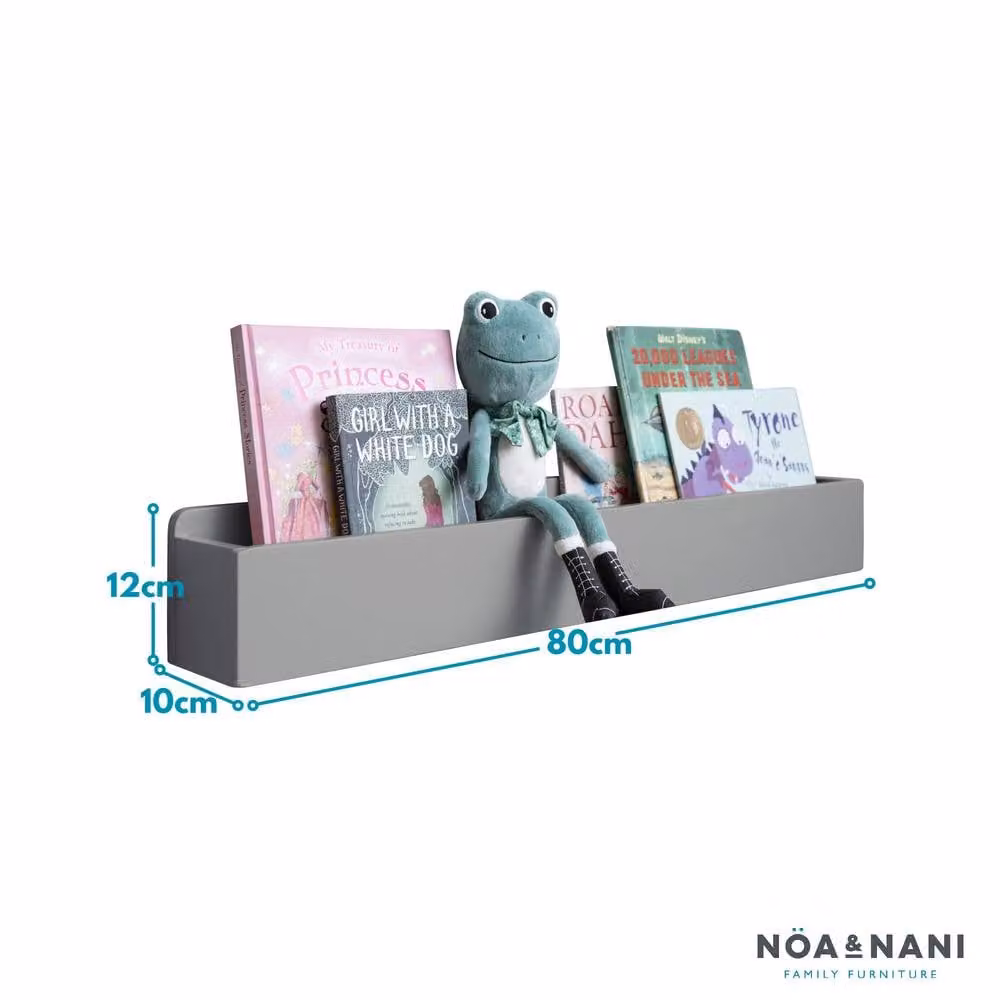 Nöa and Nani Mia Trough Floating Storage Shelf in Silk Grey – 2