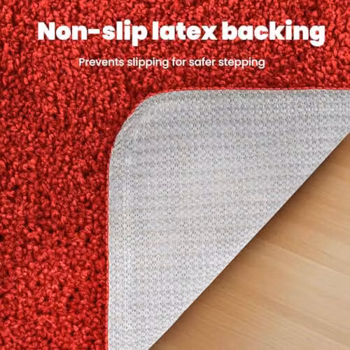 vidaXL Anti-slip Red Bath Mat, W: 50 cm, D: 80 cm – 5