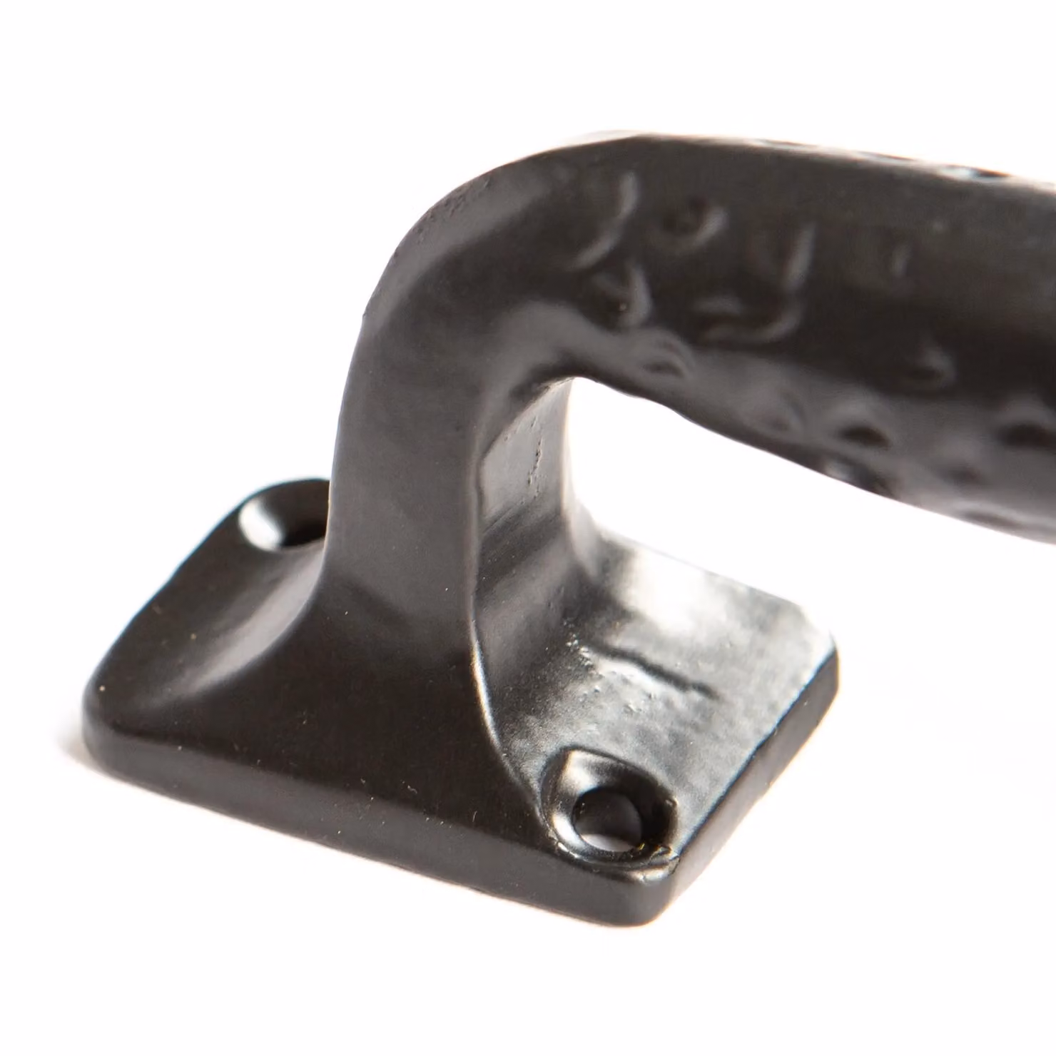 Hammer and Tongs Forged Iron Bow Barn Door Handles in Matt Black, Pack of 4 – 3