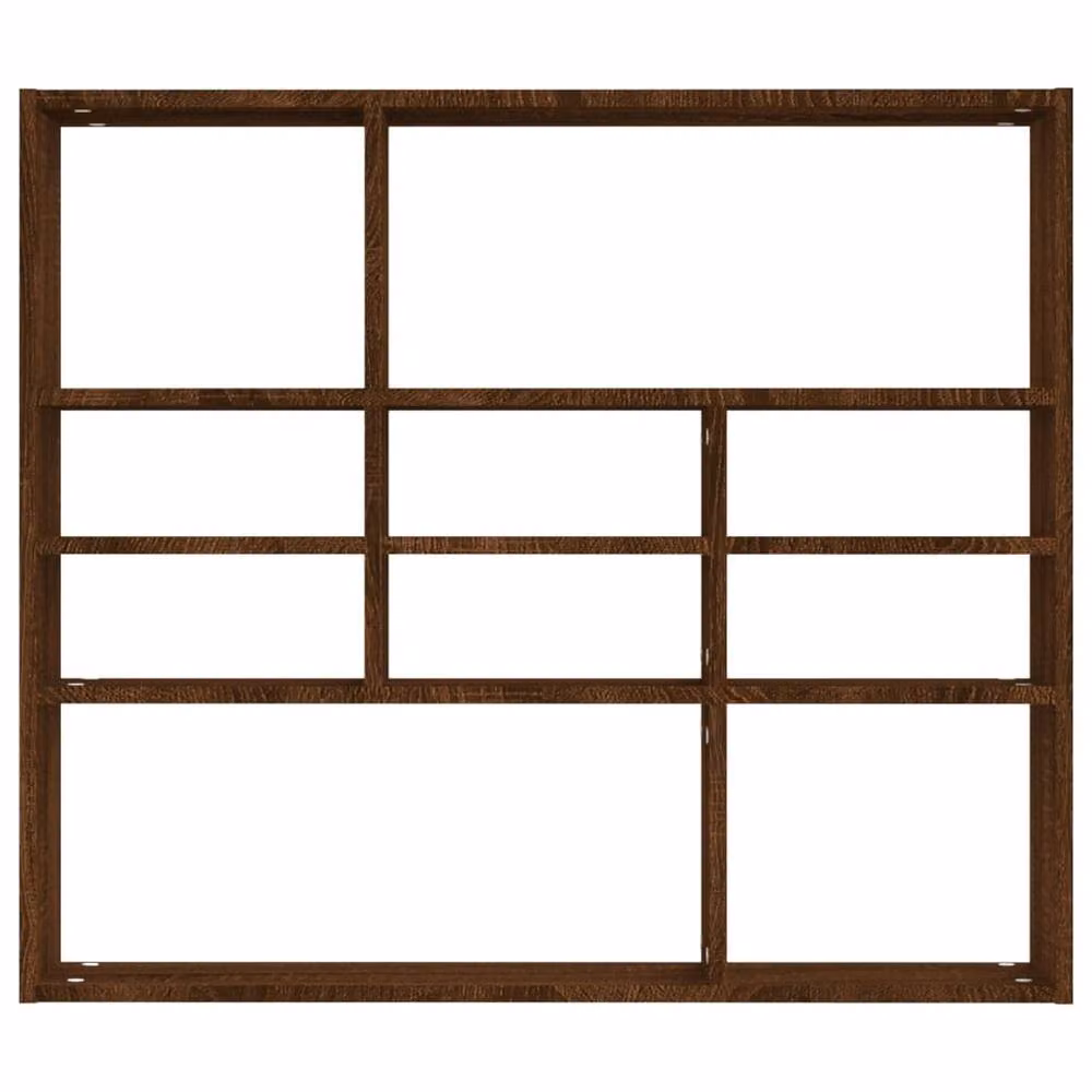 Berkfield Home Wall Mounted Shelf in Brown Oak, W/D/H: 90 x 16 x 78 cm – 2