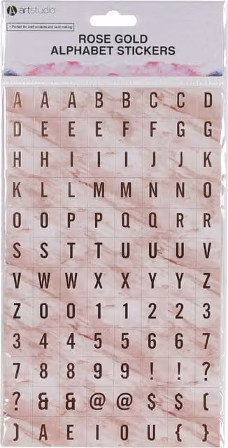 Art Studio Rose Gold Alphabet Paper Stickers