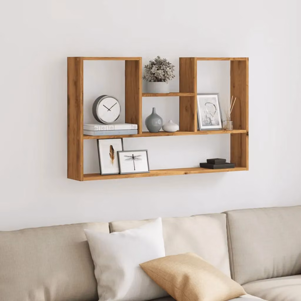 Berkfield Home Artisan Oak Wall Shelf, Brown, W: 99 cm, D: 15 cm, H: 60 cm – 3
