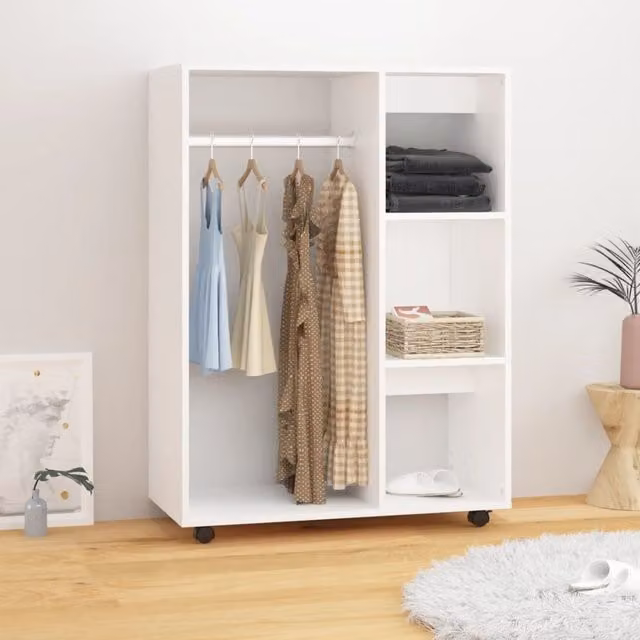 Berkfield Home White Wardrobe with Internal Shelves, W/D/H: 80 x 40 x 110 cm