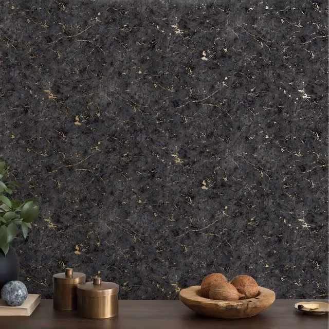 Superfresco Easy Gilded Plaster Abstract Matt Wallpaper in Black