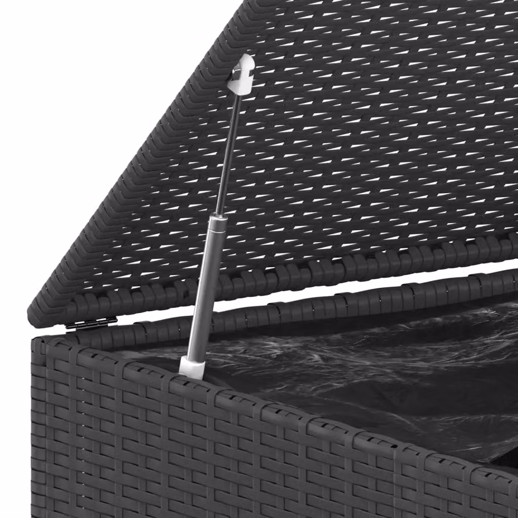 Berkfield Home Black PE Rattan Garden Cushion Box W/D/H: 145 x 100 x 103 cm – 2