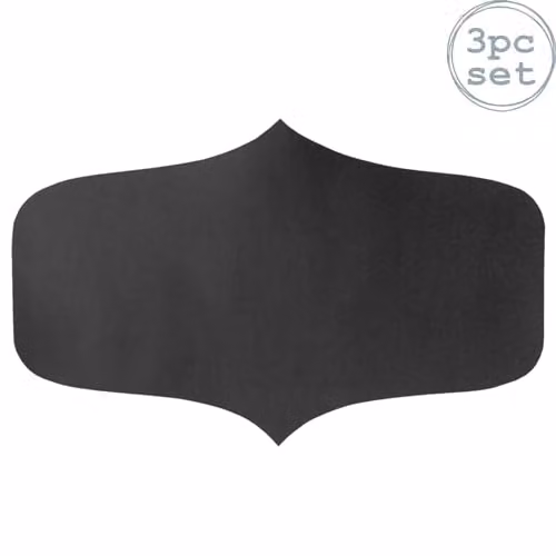Argon Tableware Black Glass Storage Jar Labels, Pack of 3
