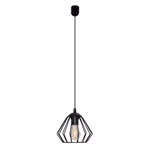 Netlighting Agat Wire Frame Pendant Ceiling Light Black, Diameter: 18 cm