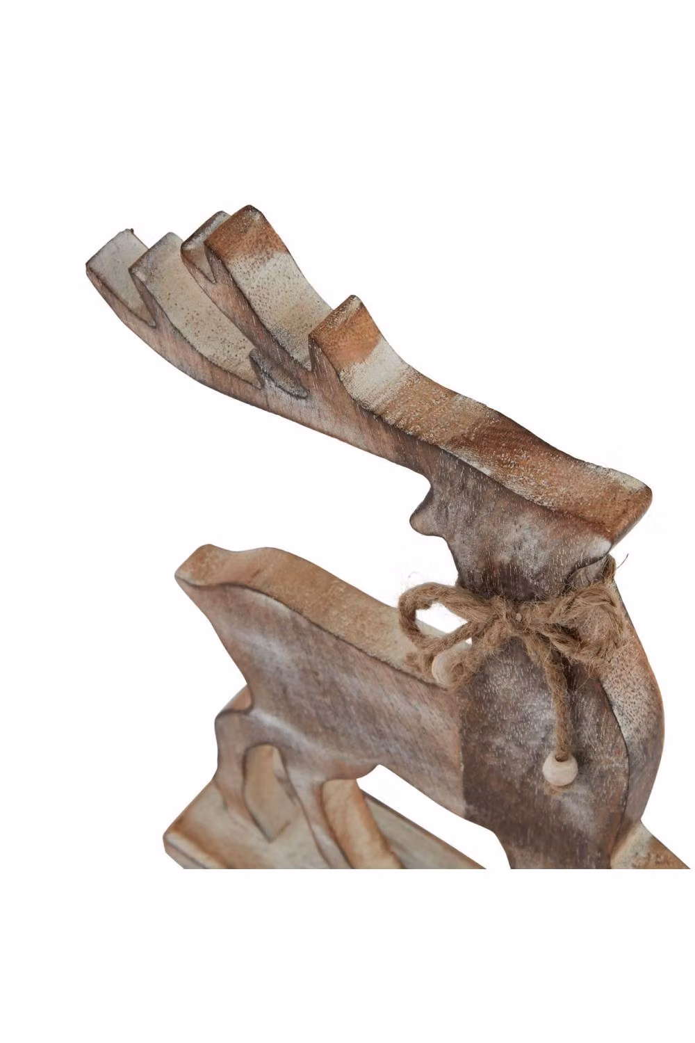 KDMD White Wash Collection Wooden Reindeer Tabletop Decoration in White – 2