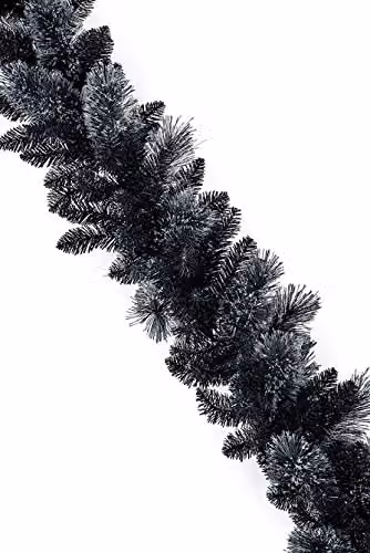 Premier 1.8m Plain Black Tipped Artificial Christmas and Halloween Garland – 3