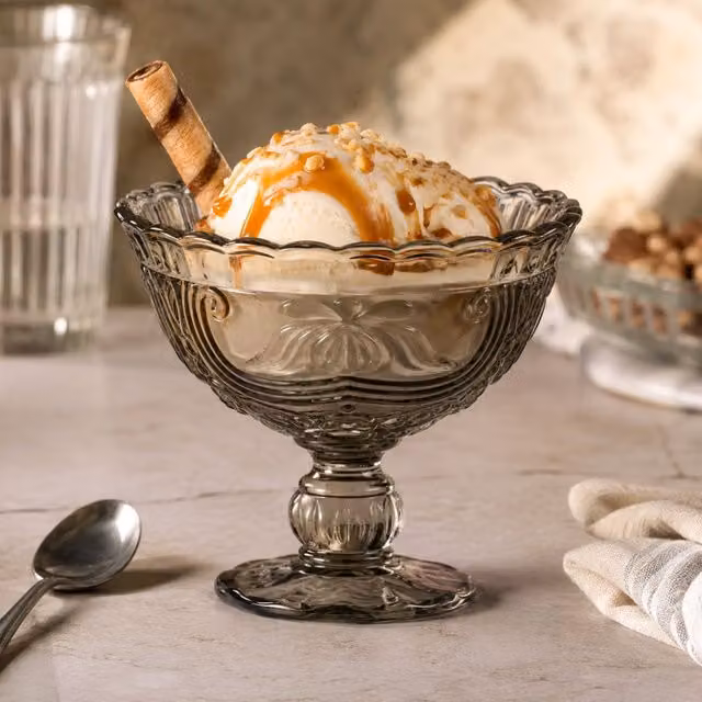 Premier Housewares Imperial Glass Sundae Dessert Bowl, Grey and Transparent, W/D/H: 13 x 13 x 12 cm – 2