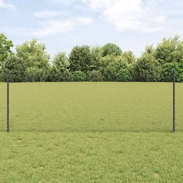 Berkfield Home 11-Piece Steel U-Channel Fence Posts in Grey, Height: 80 cm – 1