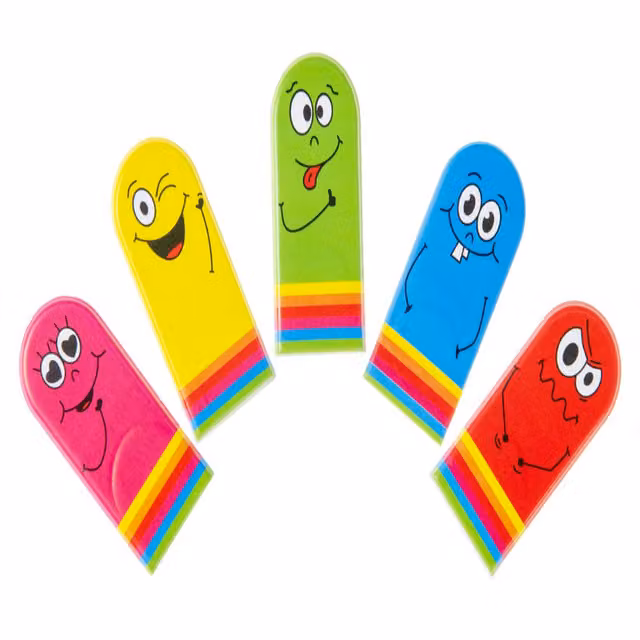 LG-Imports Pack of 12 Emotion Face Finger Puppet Toys in White and Multicolour