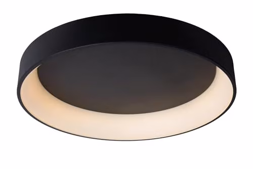 Lucide Talowe LED Flush Ceiling Light, Black, Diameter: 80 cm