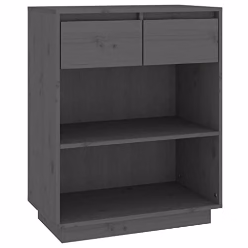vidaXL Modern Grey Console Cabinet in Solid Pine Wood, W/D/H: 60 x 34 x 75 cm – 1