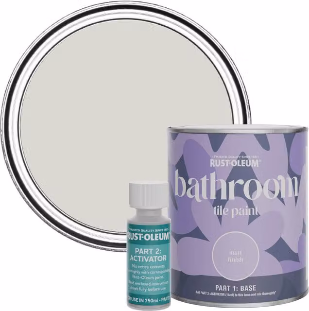 Rust-Oleum Bathroom Tile Paint in Matt Finish, Beige and Grey, 0.75 l