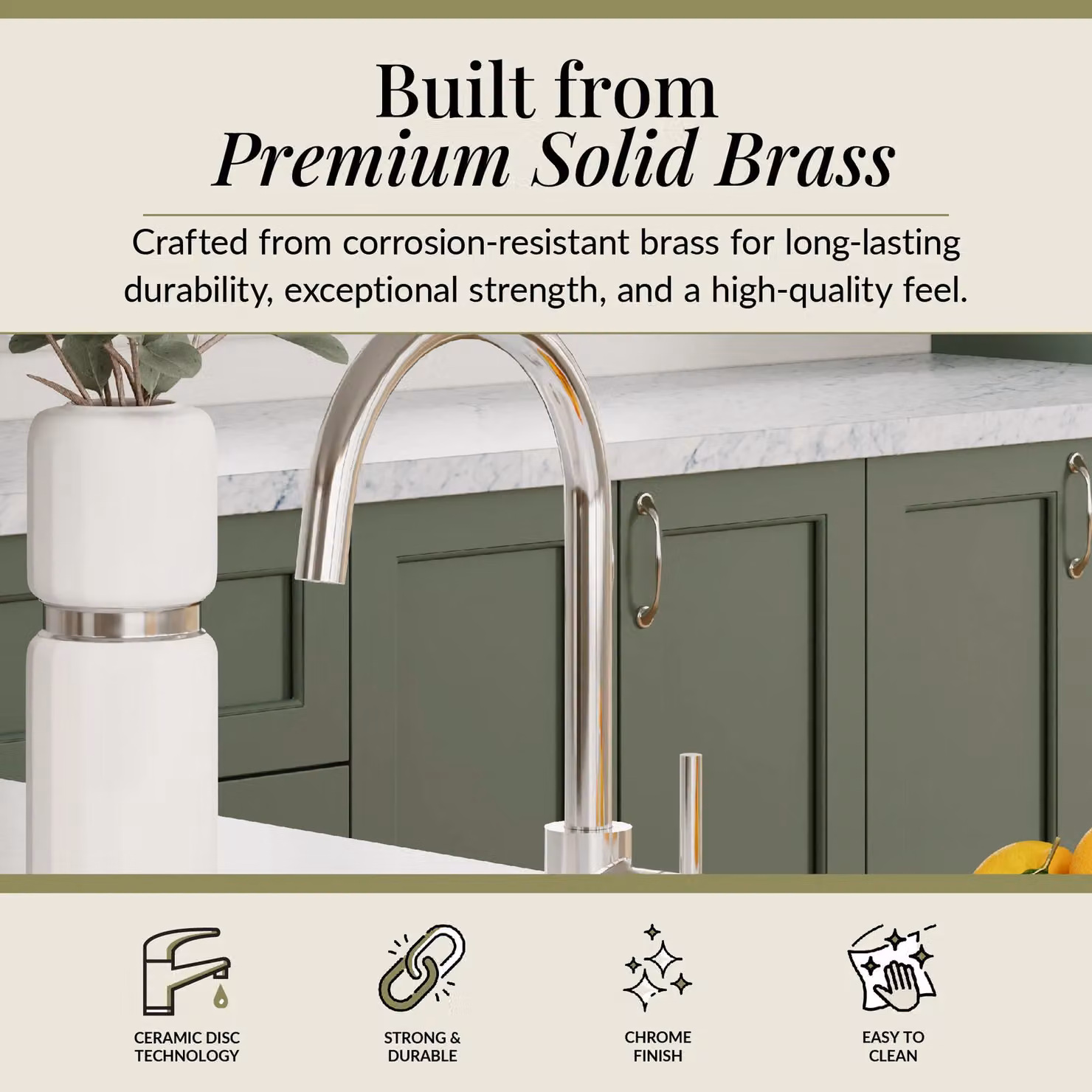Balterley Lacerta Kitchen Mono Mixer Tap with High Curved Swivel Spout in Polished Chrome Silver – 2