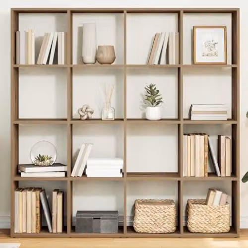 vidaXL Artisan Oak Book Cabinet in Brown, Engineered Wood, W/D/H: 137.5 x 29 x 137.5 cm – 2