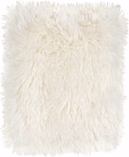 Furn Rowan Reversible Double Face Faux Fur Throw in Beige and White, W: 130 cm, L: 180 cm