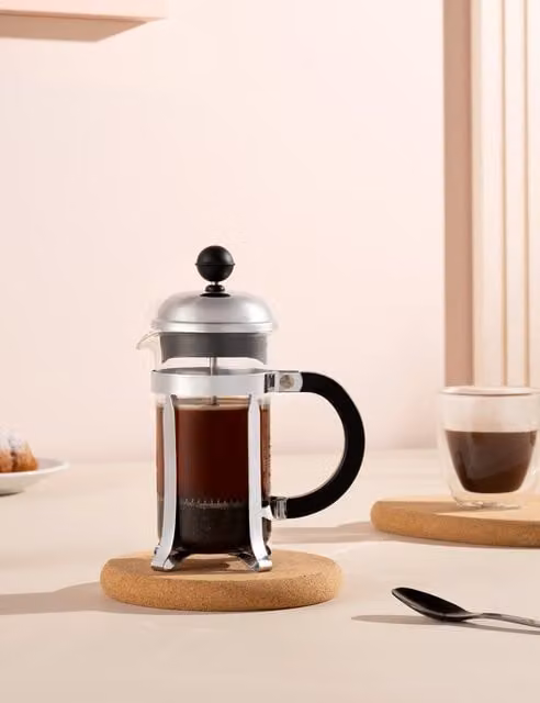 Bodum Chambord 3 Cup Cafetiere in Transparent and Multicolour with Silver Accents