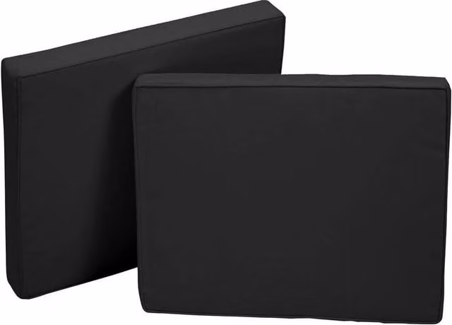 NESTLUNE 2 Piece Seat Cushion and Back Pad Set in Black, W: 120 cm x H: 135 cm – 1