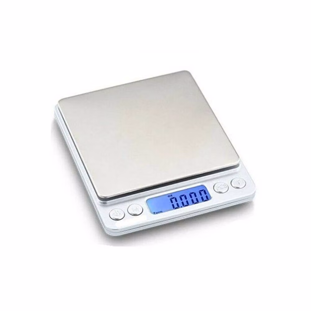 VOGREX Silver Digital Pocket Kitchen and Postal Scale with LCD Display, 0.1g-3000g Capacity