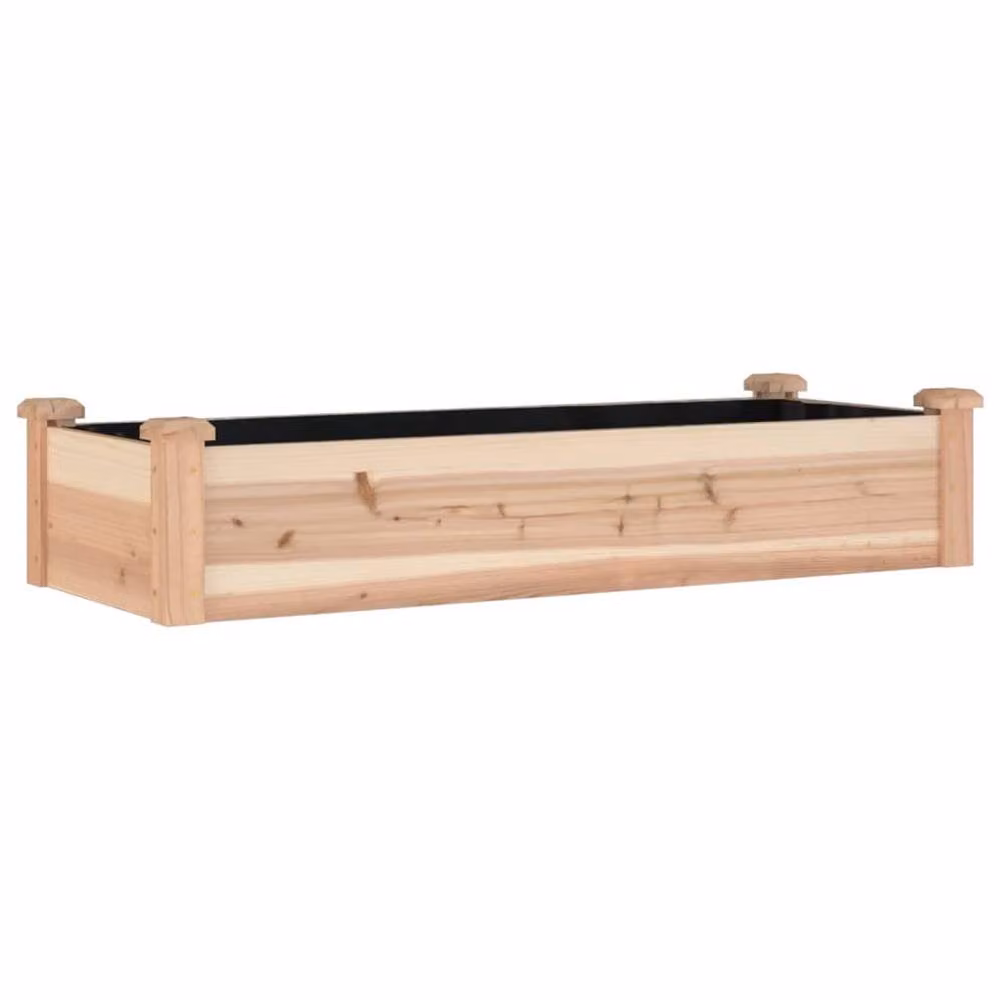Berkfield Home Garden Raised Bed with Liner in Brown Solid Wood, W/D/H: 120 x 45 x 25 cm – 2
