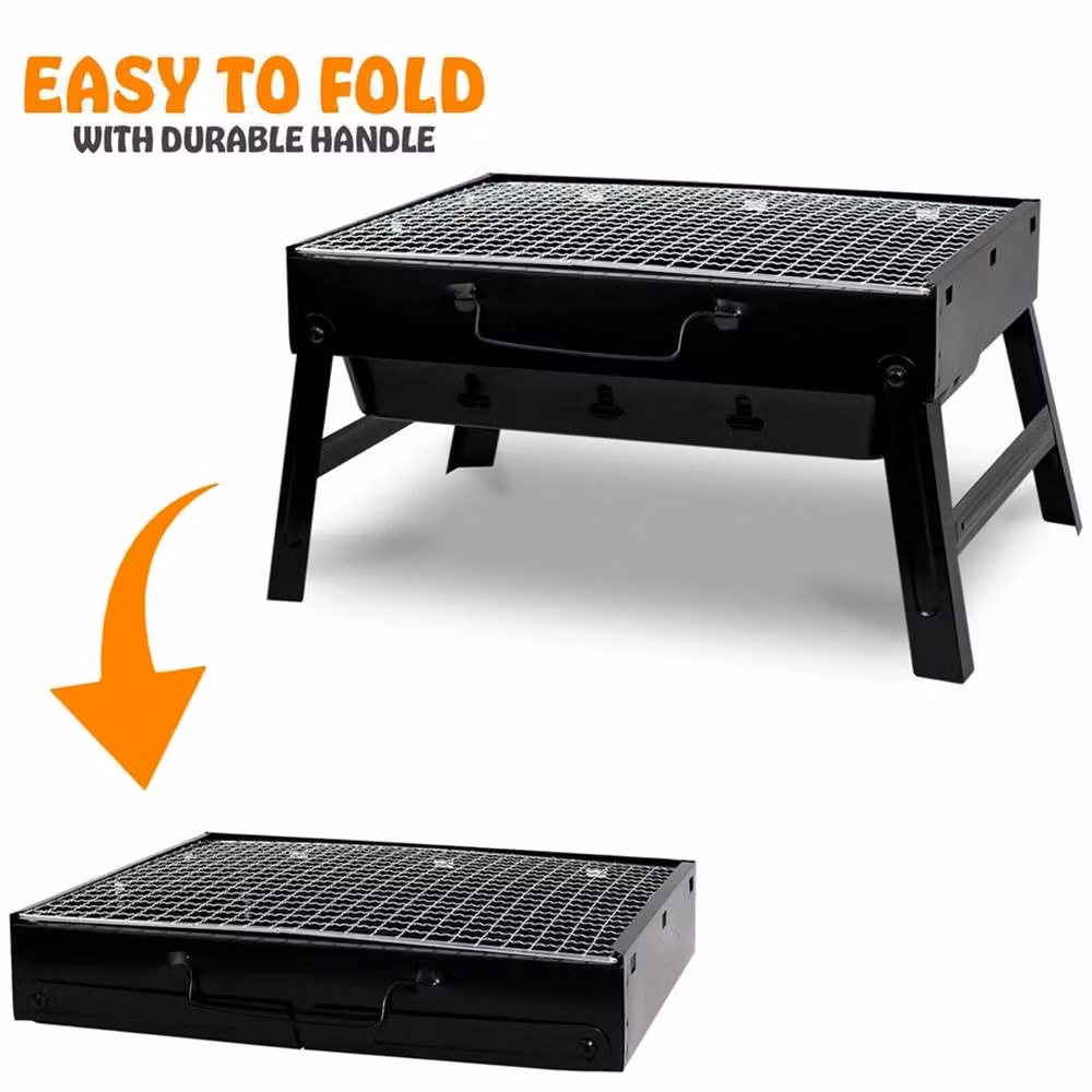 Nordara Portable Folding Charcoal BBQ Grill in Black – 3