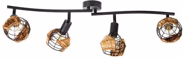 Netlighting Java Black Metal Ceiling Spotlight Bar with 4x E14 Adjustable Lamps