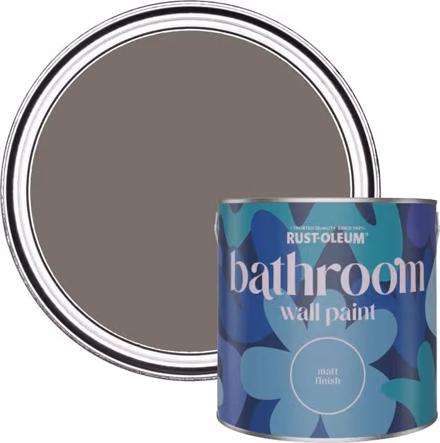Rust-Oleum Water-Resistant Matt Bathroom Wall and Ceiling Paint, Whipped Truffle, 2.5L
