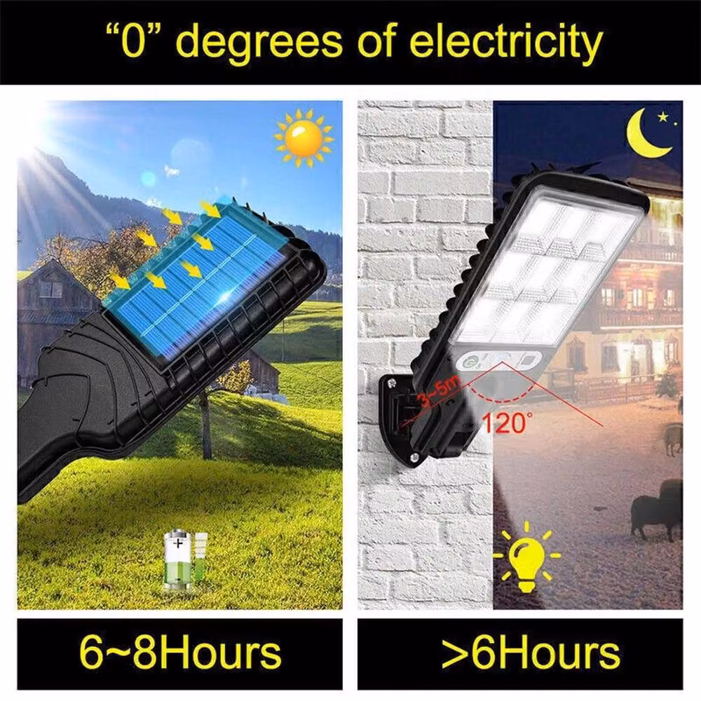 NESTLUNE Set of 4 Black Solar LED Wall Lights with PIR Motion Sensor and Adjustable Floodlight Function – 6