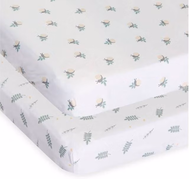 Chicco 2 Piece Cotton Crib Set in Nature Floral Multicolour and White – 1