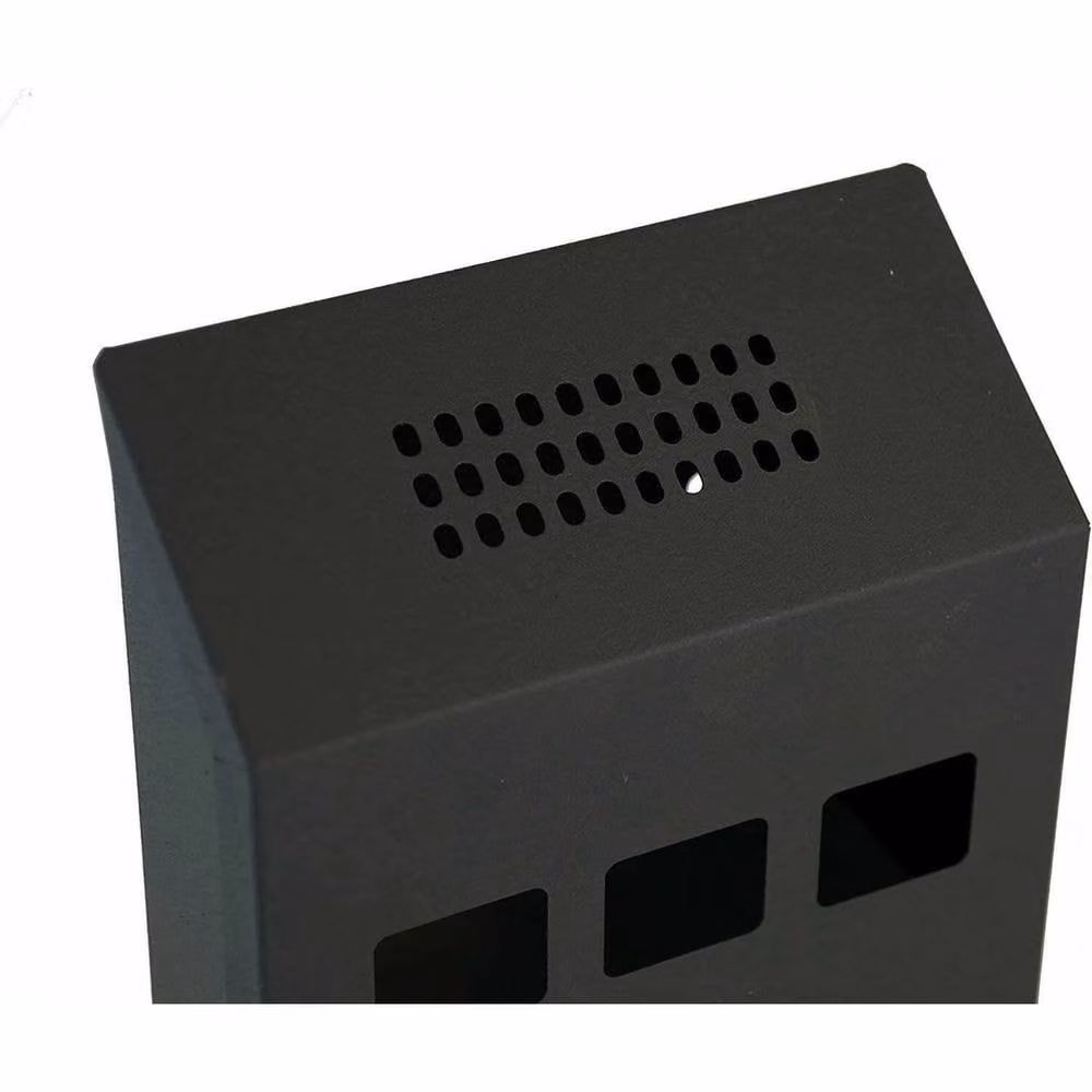 NESTLUNE Lockable Wall Mounted Metal Coated Outdoor Garden Bin in Black – 2