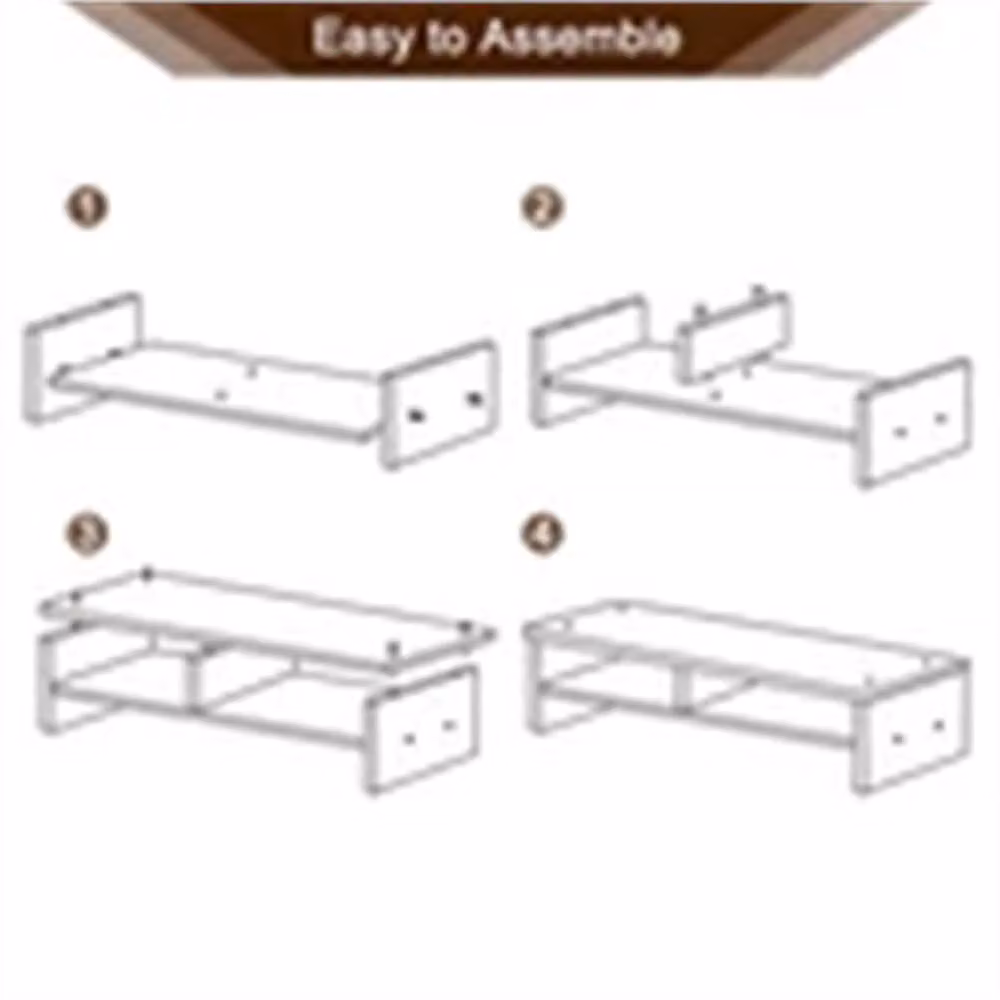 Nordara White Wood Computer Desktop Monitor Stand, Width: 100 cm – 3