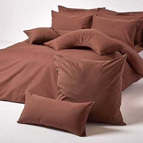 Homescapes Egyptian Cotton Oxford Pillowcase, 200 Thread Count, Brown – 2