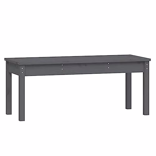 vidaXL Grey Garden Bench in Solid Pine Wood, W/D/H: 109 x 44 x 45 cm