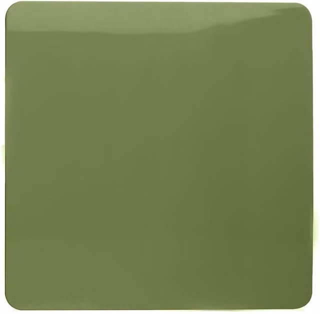 Trendi Single Flush Blanking Plate in Green Plastic – 1