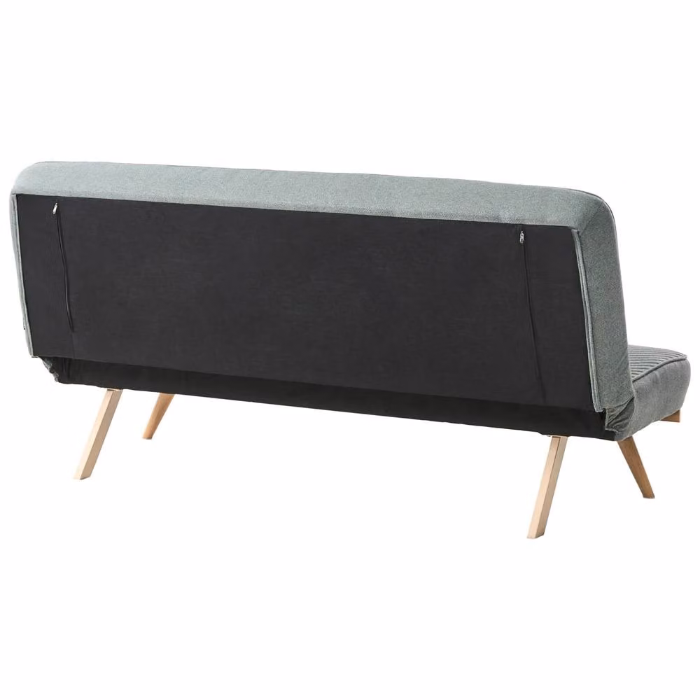 Wyld and Coco 2-Seater Green Fabric Tufted Sofa Bed with Metal Legs and Click-Clack Function, 140 x 190 cm – 3