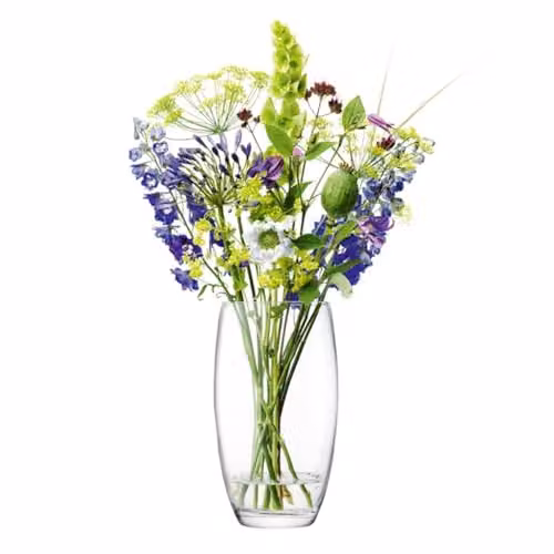 LSA International Flower Barrel Bouquet Vase, Clear Handmade Glass, H 29 cm x W 16.4 cm x D 16.4 cm – 1